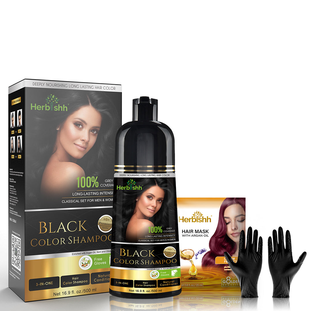 mangel kedelig Mægtig Hair Color Shampoo Black - Hair Dye Shampoo | Herbishh