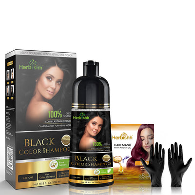 Black Hair Color Shampoo - Herbishh