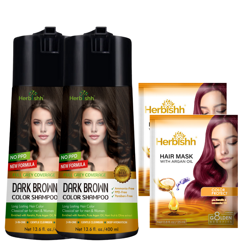 2-PCS Herbishh PPD Free Hair Color Shampoo
