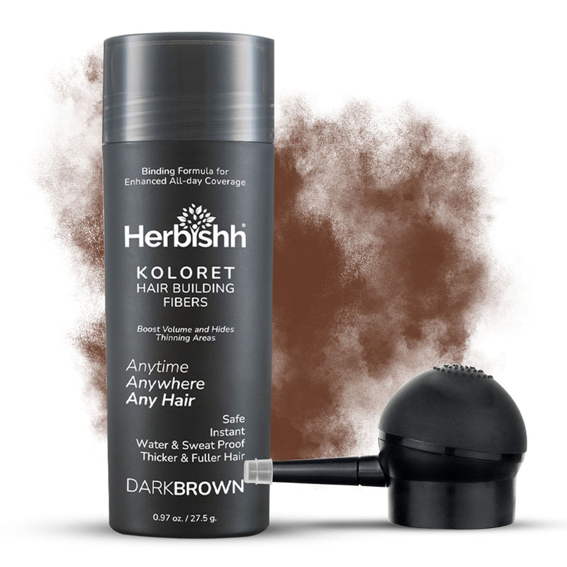 27.5 gm Herbishh Koloret Hair Building Fibers – Dark Brown Hair care.
