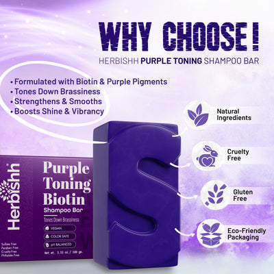 Purple Toning Biotin Shampoo Bar - Herbishh