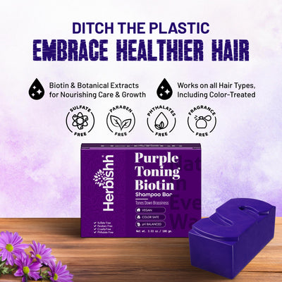 Purple Toning Biotin Shampoo Bar - Herbishh