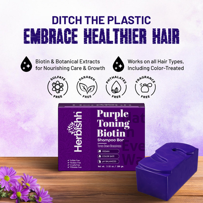 Purple Toning Biotin Shampoo Bar - Herbishh