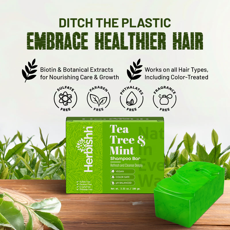 Tea Tree and Mint Shampoo Bar healthier hair 