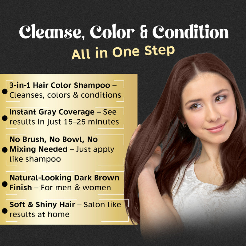 Chestnut Brown Hair Color Shampoo 500ml- Herbishh