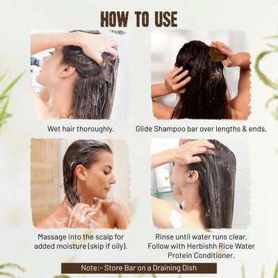Rice water shampoo bar easy to use 