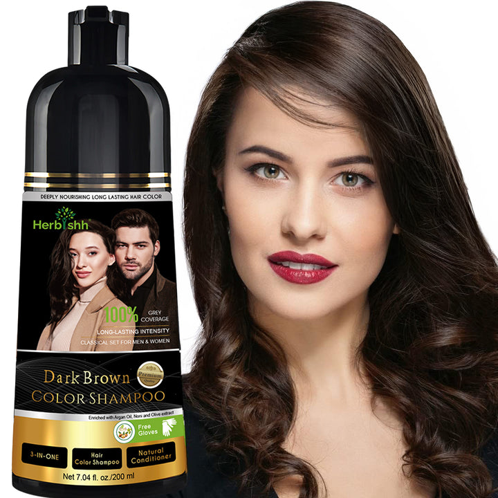 Dark Brown Hair Color Shampoo 200ml | No-Mix Grey Coverage