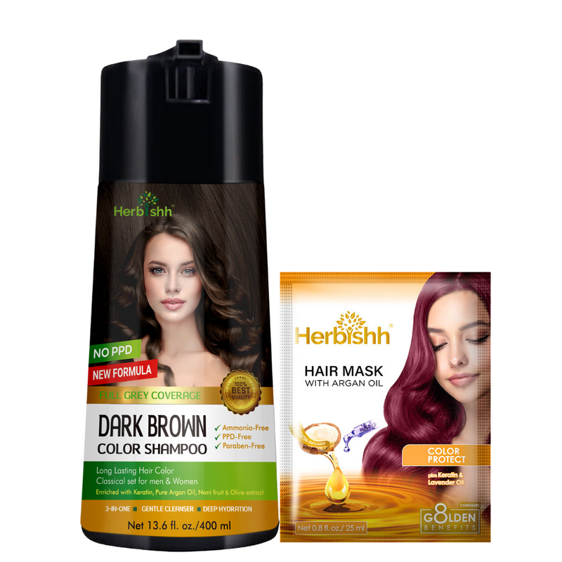 1pc Herbishh PPD Free Natural Hair Dye Color Shampoo