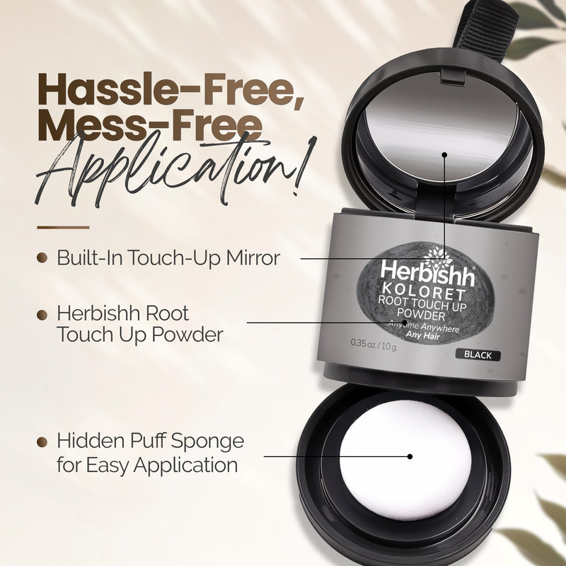 Herbishh Koloret Root Touch-Up Powder – Natural Black 10 gm Hair care.