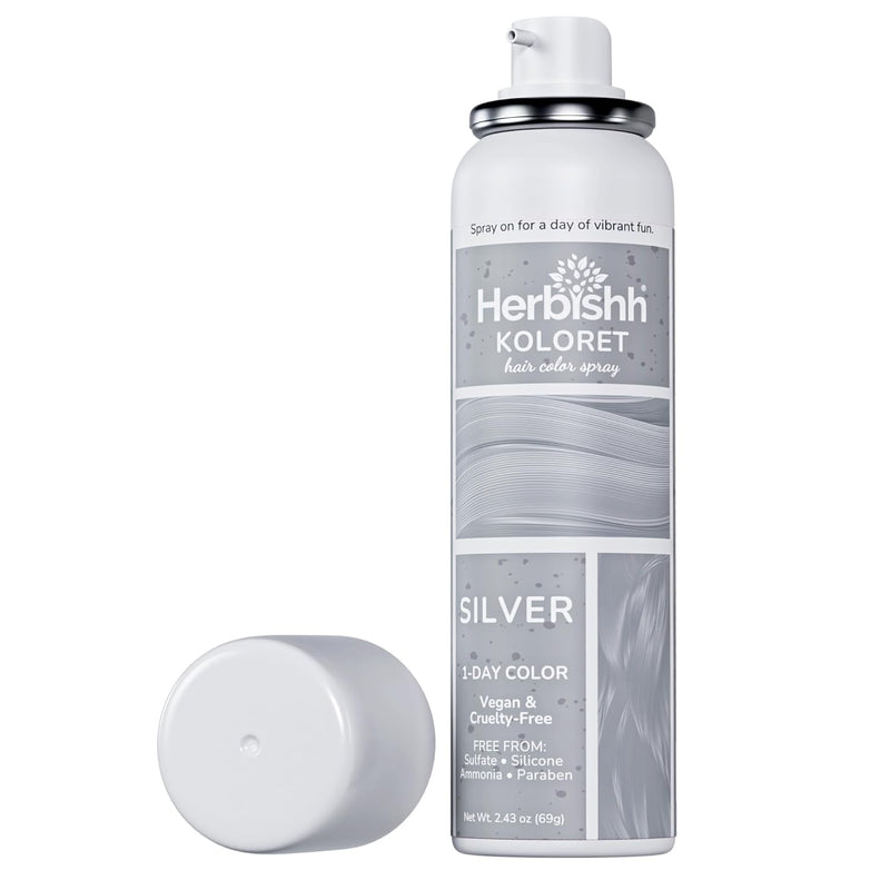Koloret Temporary Hair Color Spray Pastel Silver - Herbishh