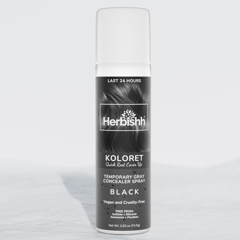 Herbishh Koloret Quick Root Touch Up Hair Color Spray Black