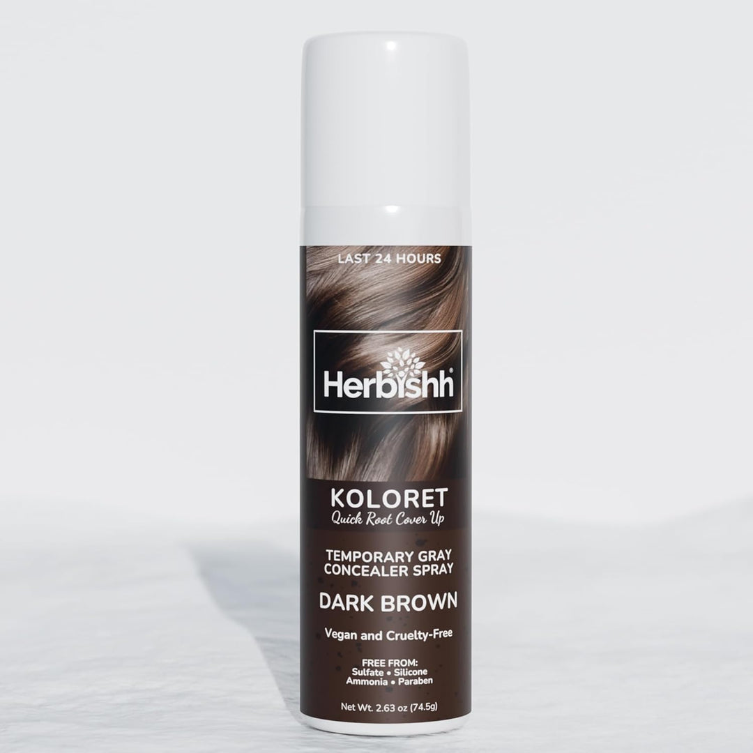Koloret Quick Root Touch Up Hair Color Spray Dark Brown- Herbishh