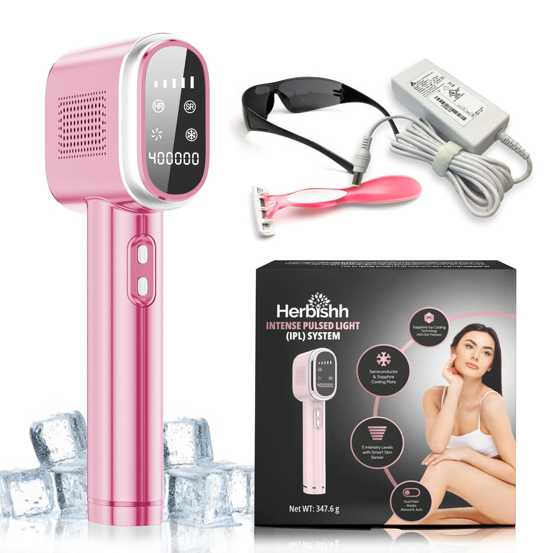 IPLフラッシュレーザーデポ ピンク Herbishh IPL Laser Hair Removal Machine | 400,000 Flashes with