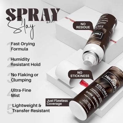 Koloret Quick Root Touch Up Hair Color Spray Dark Brown- Herbishh