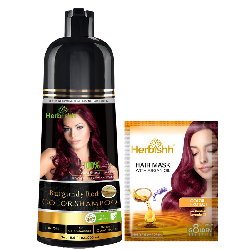 Burgundy Red Natural Hair Color Shampoo-1 bottle