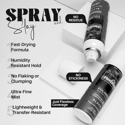 Herbishh Koloret Quick Root Touch Up Hair Color Spray Black