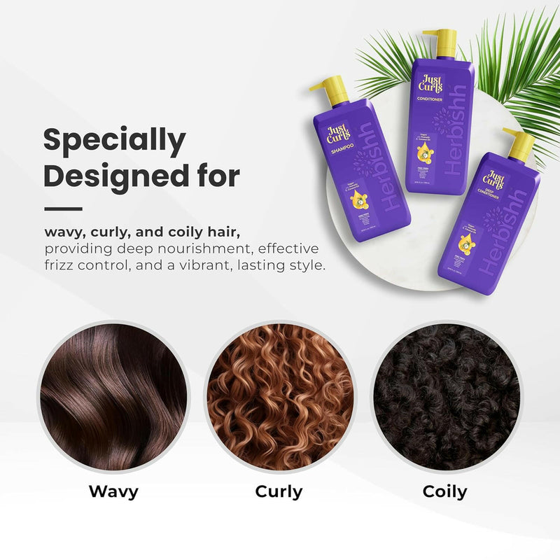 Just Curl Triple Nourish Hair Care Kit - Herbishh