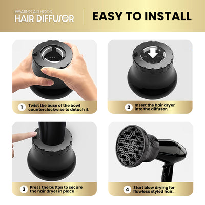 Herbishh Hair Dryer Diffuser - Black