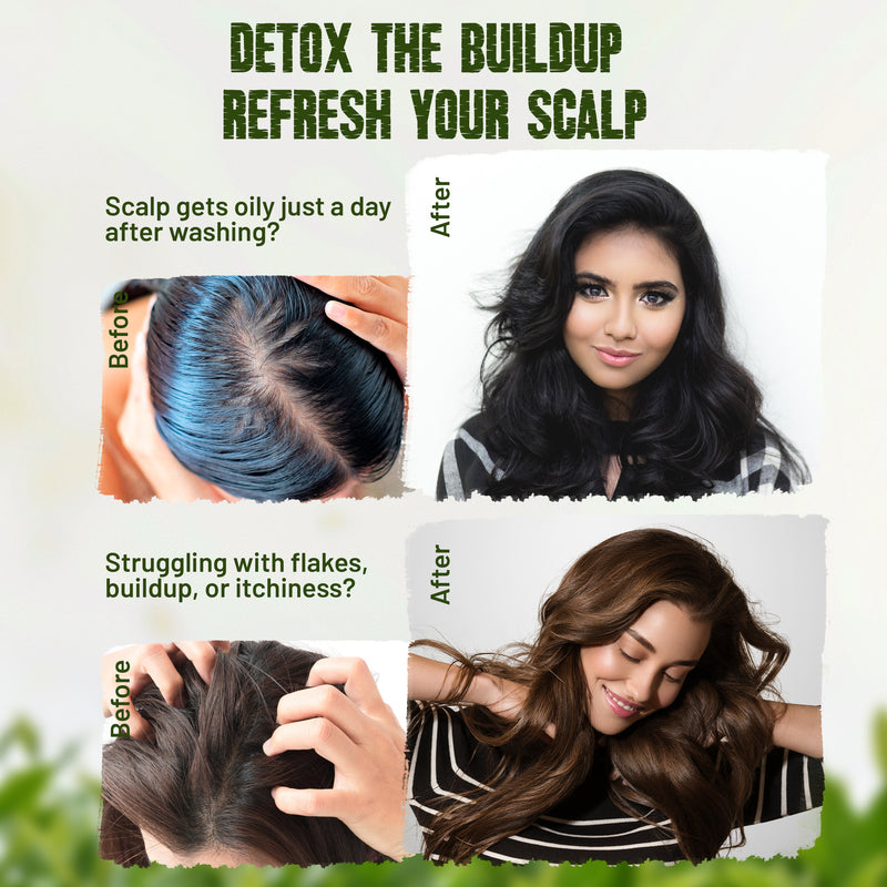 Tea Tree and Mint Shampoo Bar before and after 