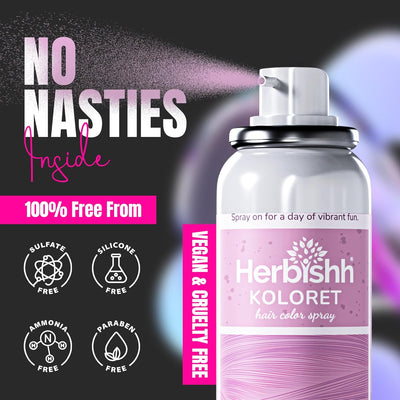 Herbishh Koloret Pastel Pink Hair Tint Spray (69g)