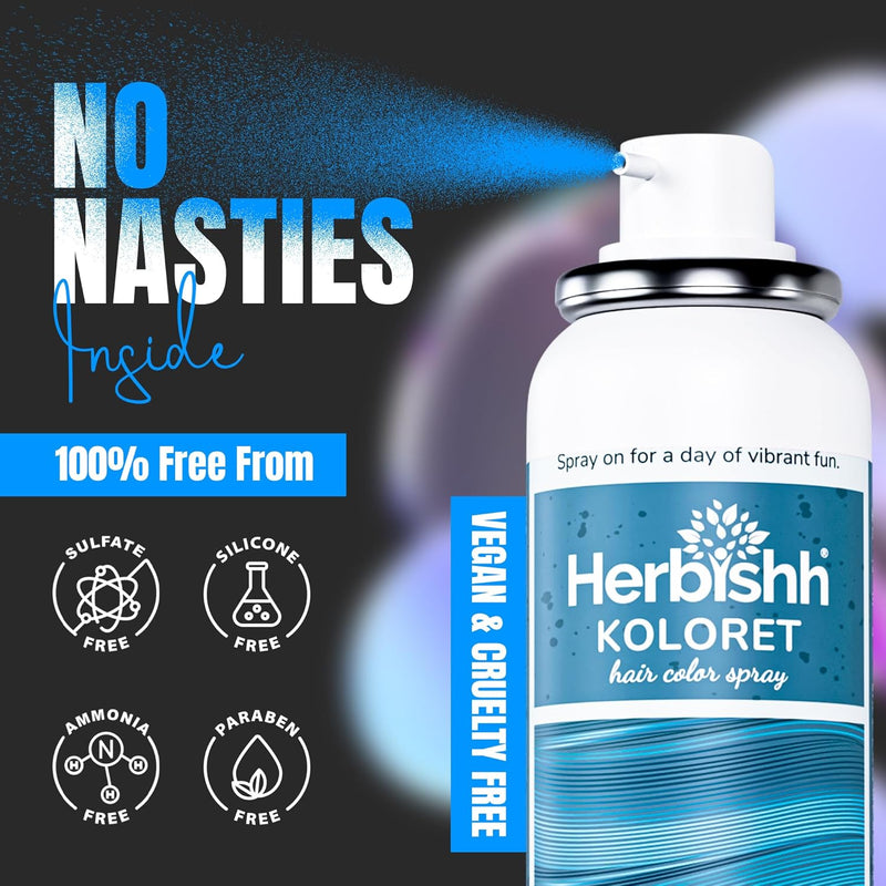 Koloret Temporary Hair Color Spray -Pastel Blue- Herbishh