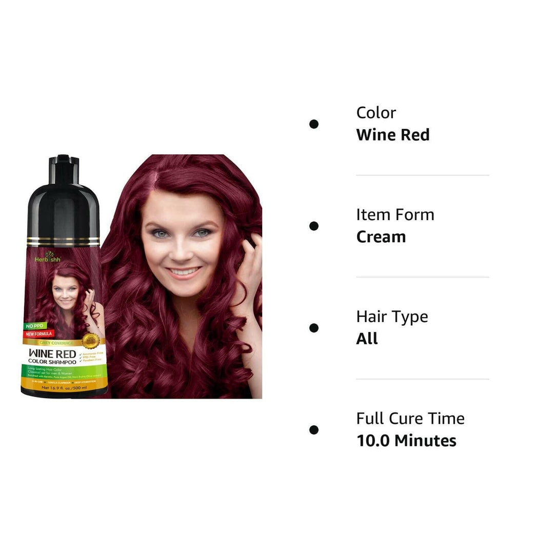 Buy Wine Red Hair Color Shampoo | Herbishh – herbishh.com