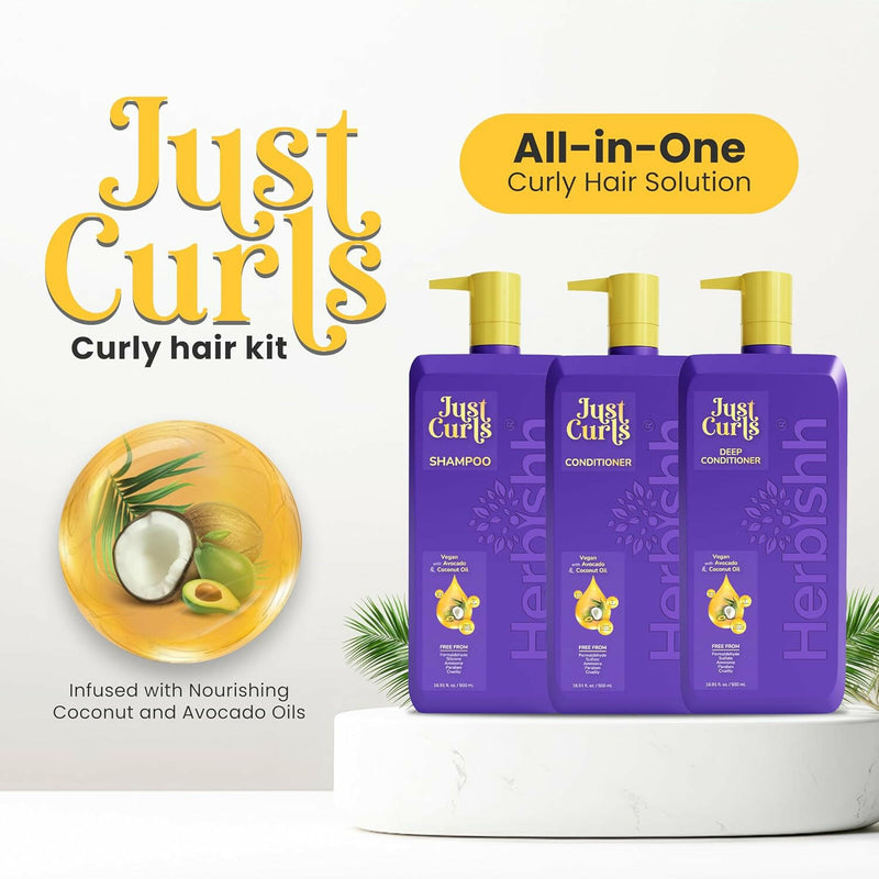 Just Curl Triple Nourish Hair Care Kit - Herbishh