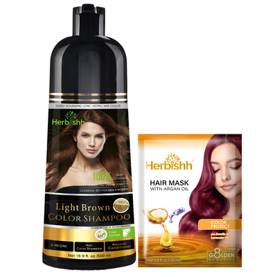 1pc Herbishh PPD Free Natural Hair Dye Color Shampoo