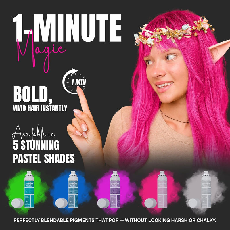 Herbishh Koloret Pastel Pink Hair Tint Spray (69g)