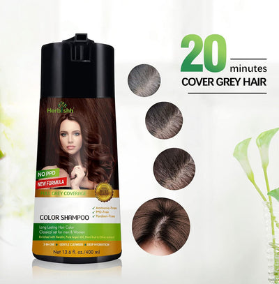 1pc Herbishh PPD Free Natural Hair Dye Color Shampoo