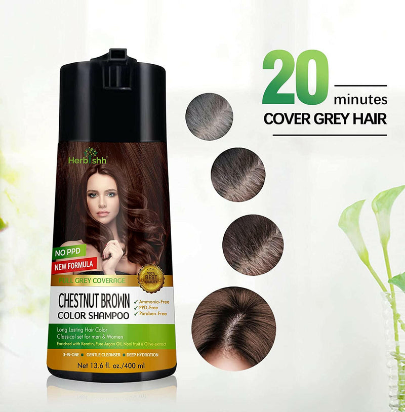 1pc Herbishh PPD Free Natural Hair Dye Color Shampoo