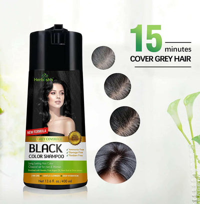 1pc Herbishh PPD Free Natural Hair Dye Color Shampoo