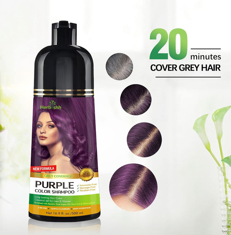 500ml Purple Hair Color Shampoo - Herbishh