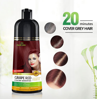 Grape Red Hair Color Shampoo - Herbishh