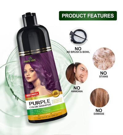 500ml Purple Hair Color Shampoo - Herbishh