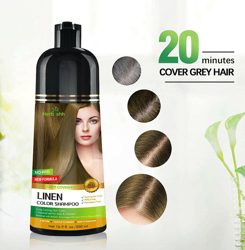 1pc Herbishh PPD Free Natural Hair Dye Color Shampoo