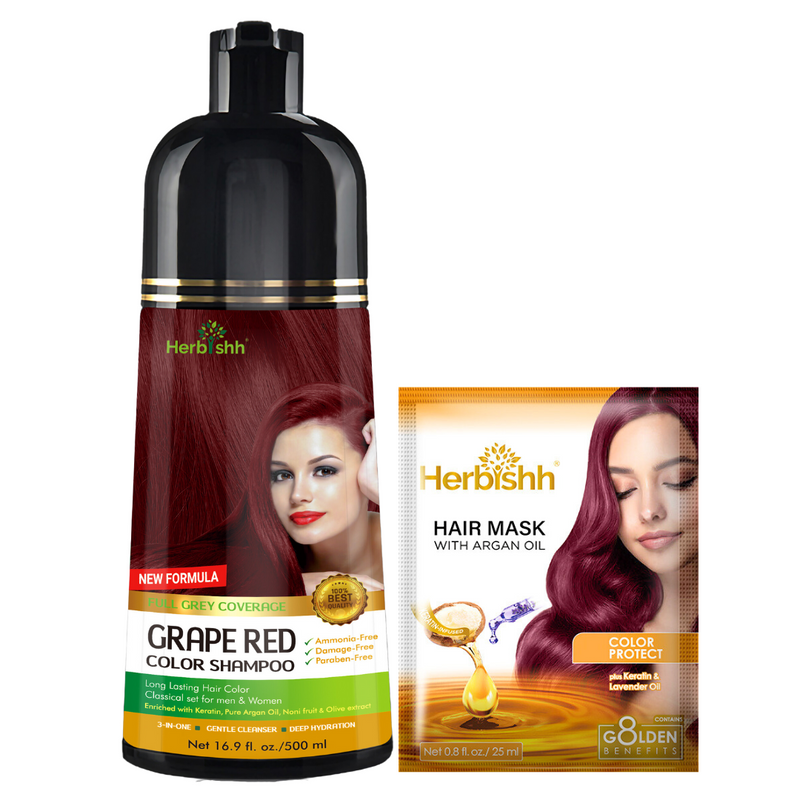 Grape Red Hair Color Shampoo - Herbishh