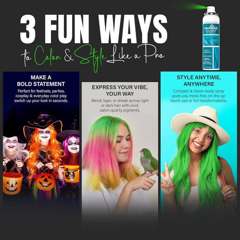 Koloret Temporary Hair Color Spray Mint Green - Herbishh