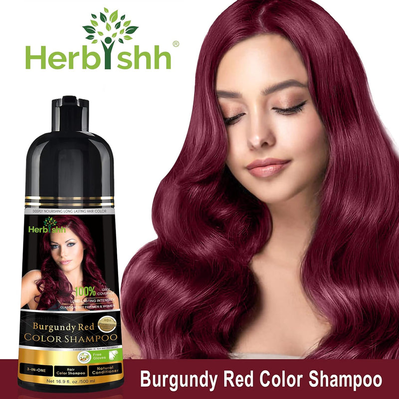 Burgundy Red Hair Color Shampoo- Herbishh