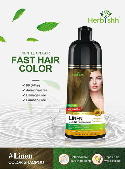 1pc Herbishh PPD Free Natural Hair Dye Color Shampoo