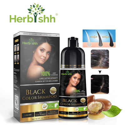 Black Hair Color Shampoo - Herbishh