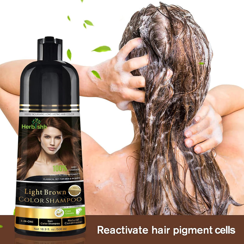 Light Brown Hair Color Shampoo - Herbishh