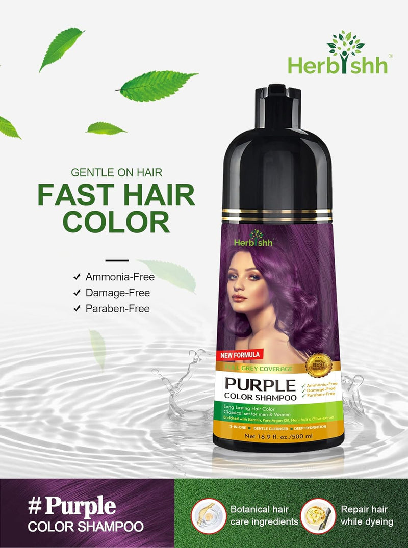 500ml Purple Hair Color Shampoo - Herbishh