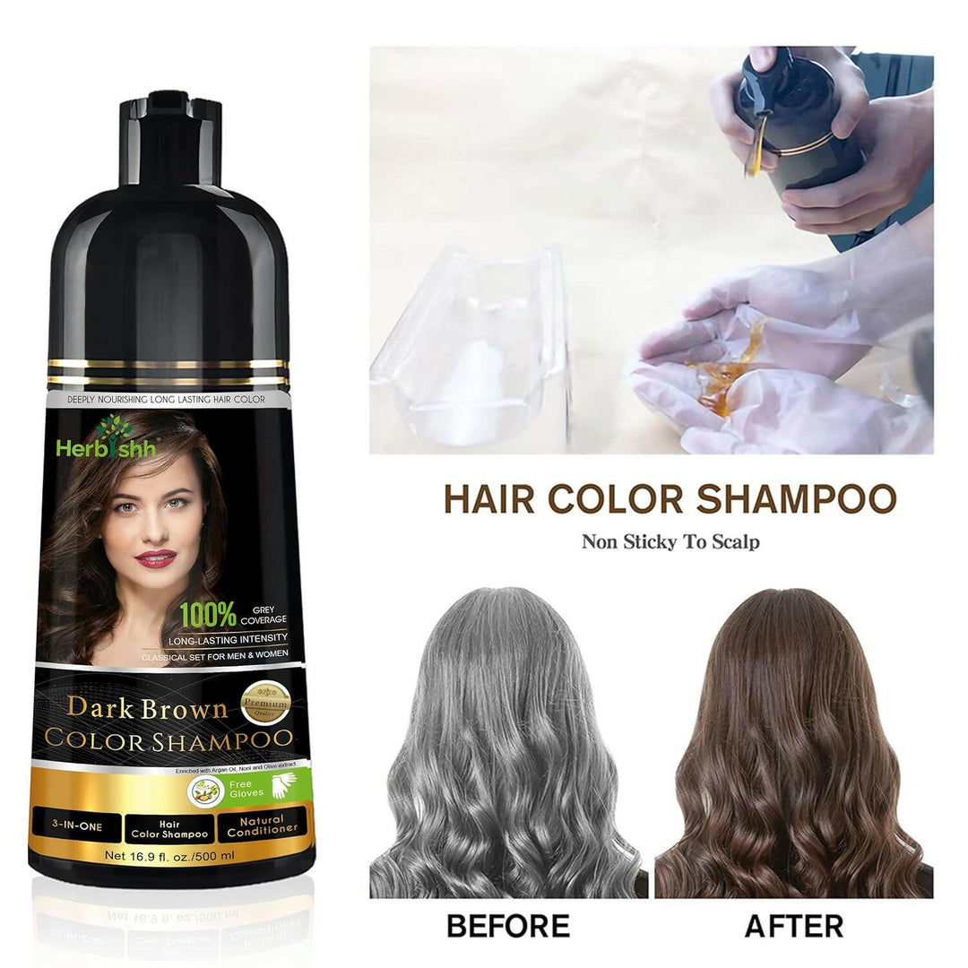 Cover Greys in 10 Mins – Dark Brown Color Shampoo| Herbishh