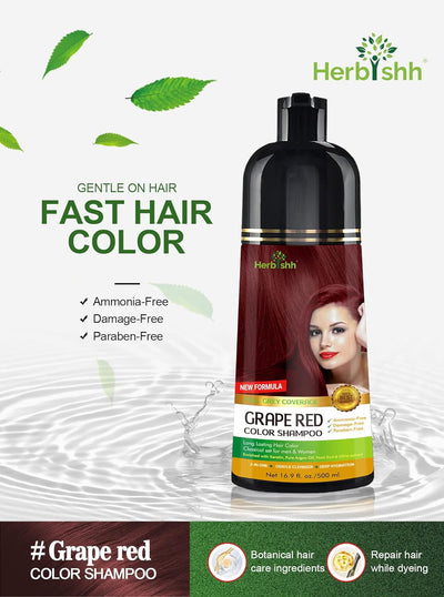 Grape Red Hair Color Shampoo - Herbishh