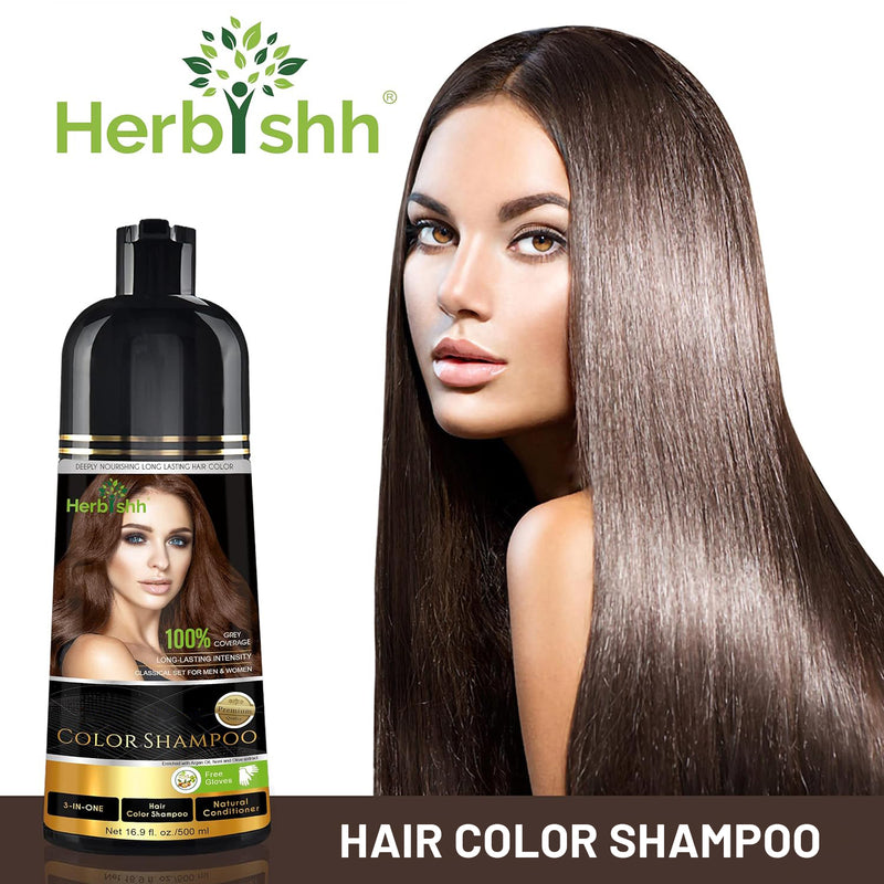 Brown OR Black Shades in 2pcs Color Shampoo - Herbishh