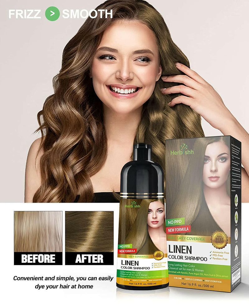 1pc Herbishh PPD Free Natural Hair Dye Color Shampoo