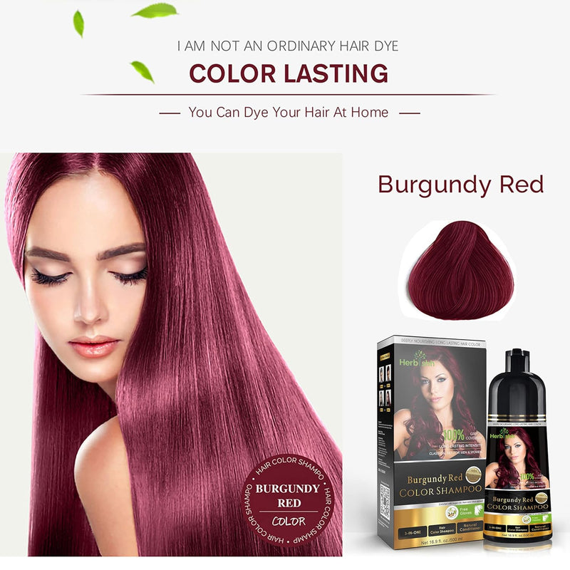 Burgundy Red Hair Color Shampoo- Herbishh