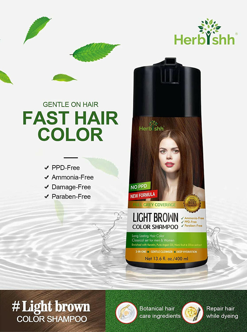 1pc Herbishh PPD Free Natural Hair Dye Color Shampoo