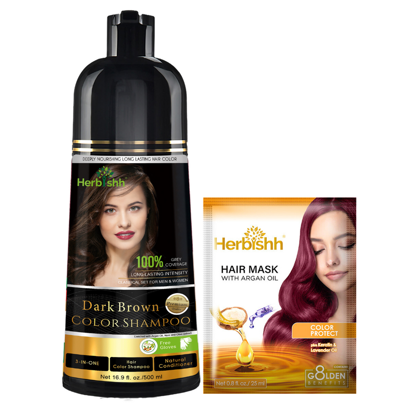 Dark Brown Hair Color Shampoo - Herbishh